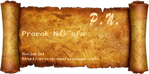 Prorok Násfa névjegykártya